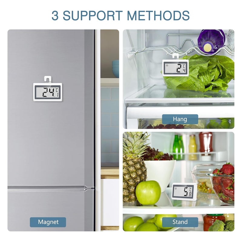 Ankilo 2PCS Refrigerator Thermometer, Upgraded Digital Fridge Thermometer with LCD Display, ℃/℉, Low Temperature Indication, Freezer Temperature Gauge for Home, Office, Kitchen, Restaurants - Image 5